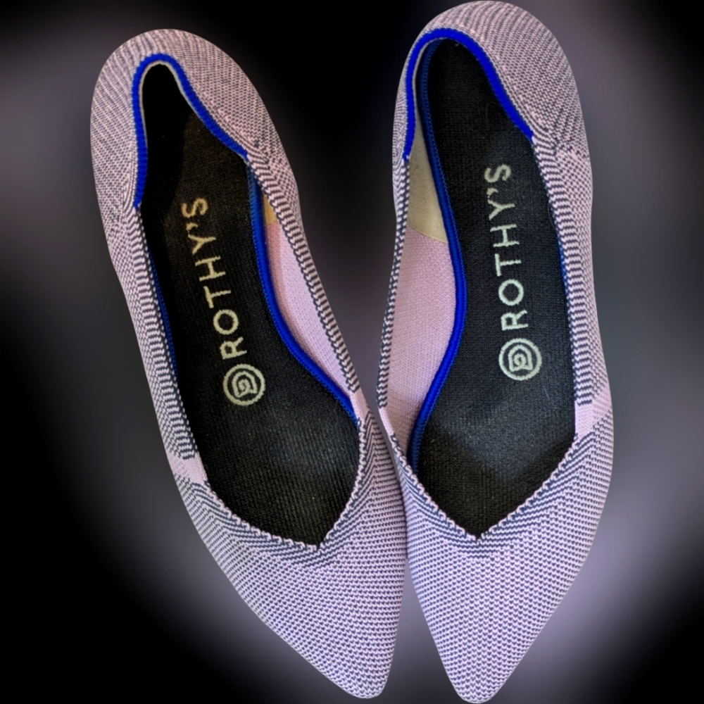 Lavender point toe Rothys flats